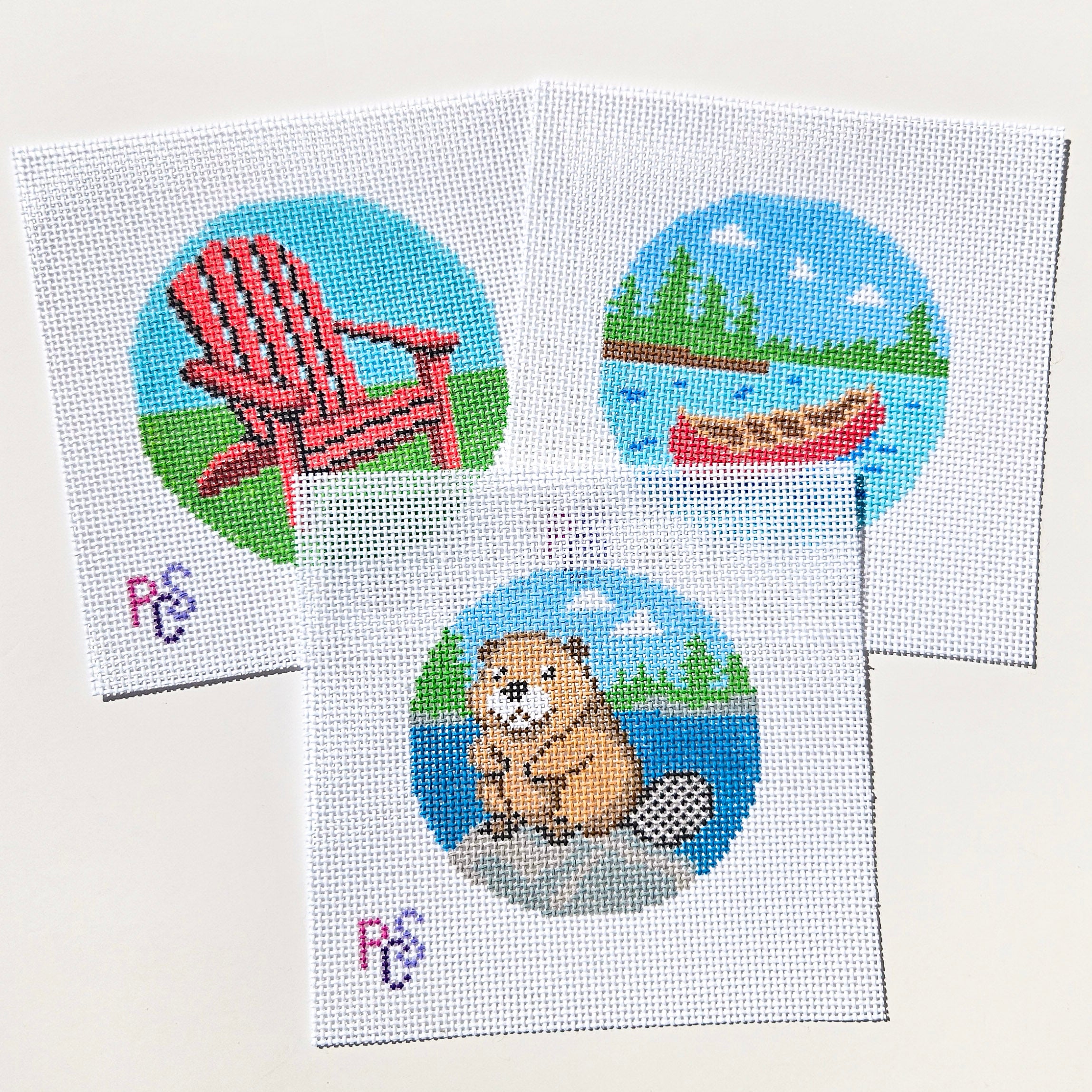 Beaver by the Lake Needlepoint Canvas, 13 Count Mono Deluxe