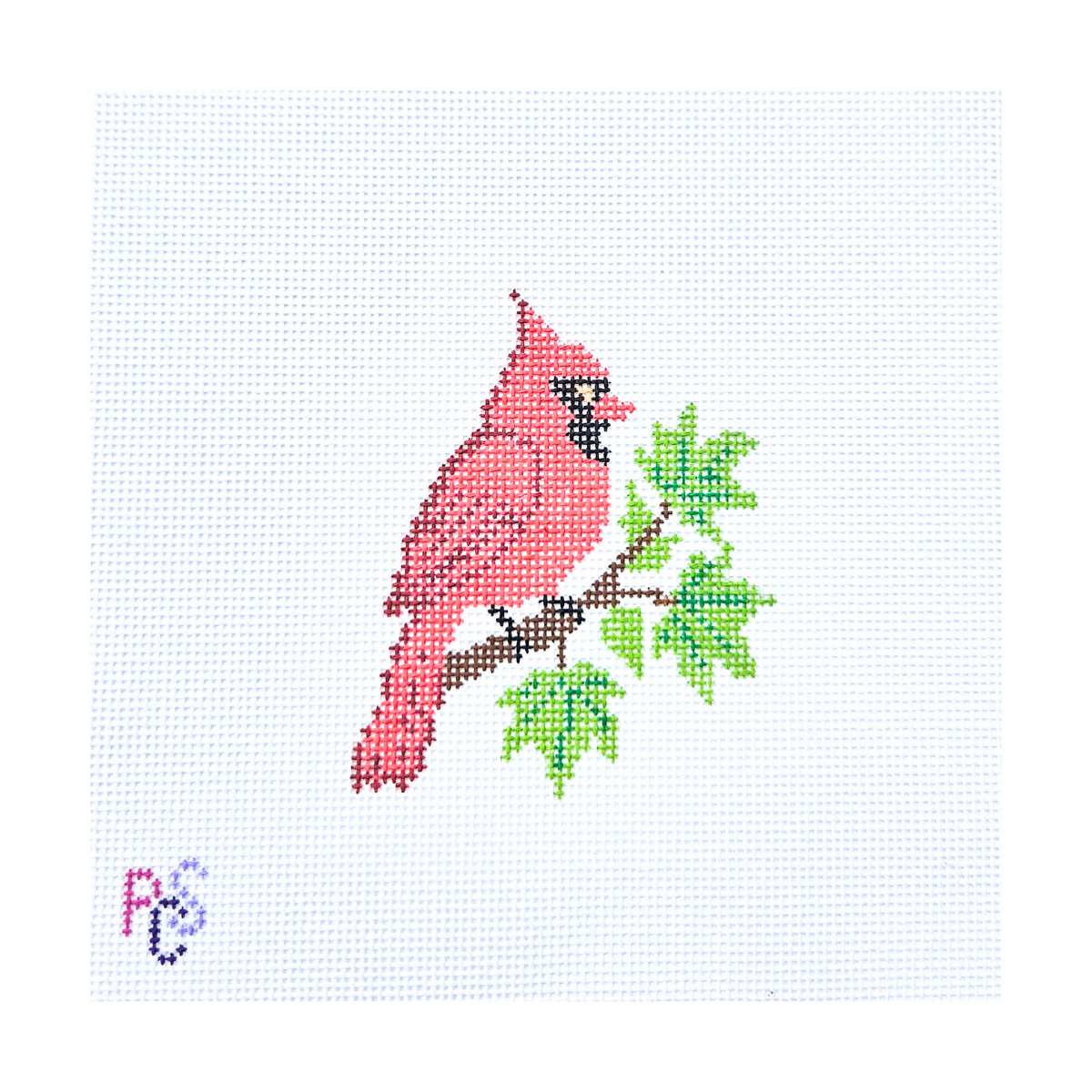 Cardinal Hand Painted Needlepoint Kit 13 Mesh Canvas