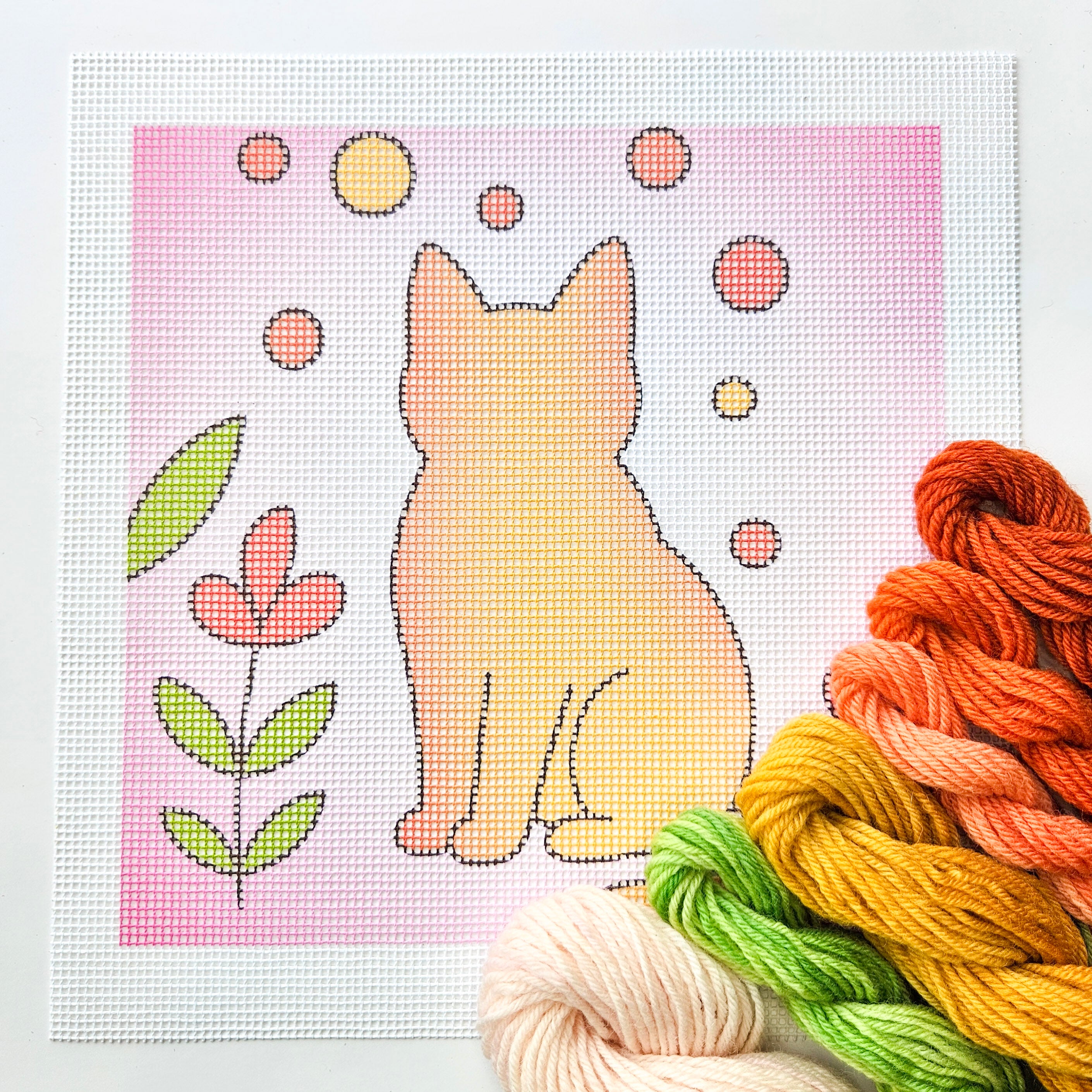 Sunny Cat Beginner Needlepoint Kit