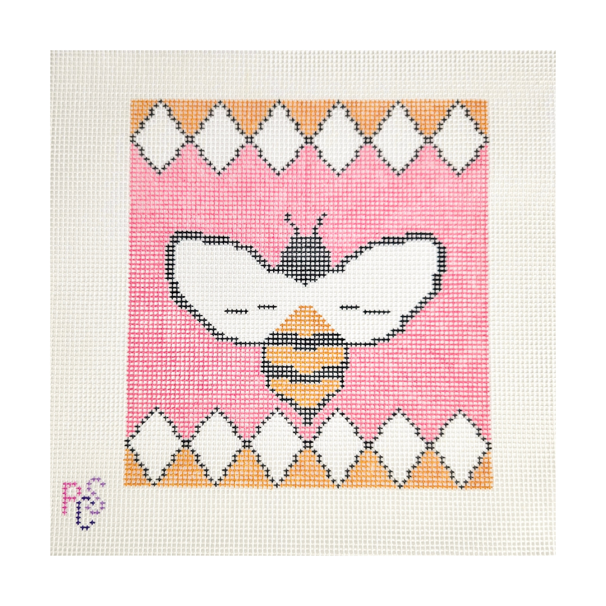Diamond Bee Needlepoint Kit Hand-Painted 14 Mesh