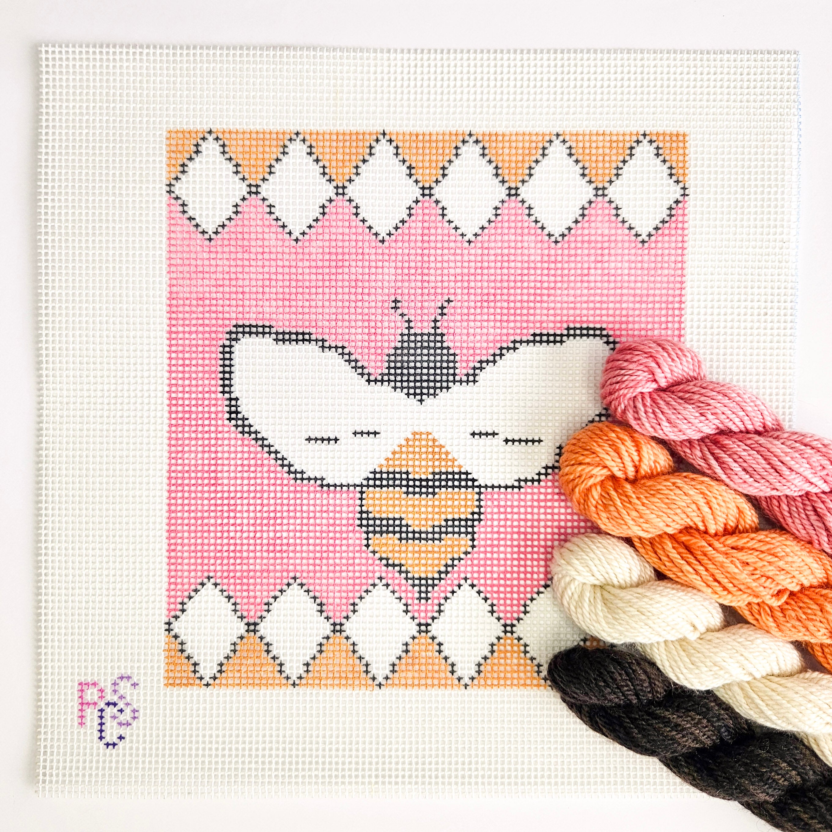 Diamond Bee Needlepoint Kit Hand-Painted 14 Mesh thread dinkydyes