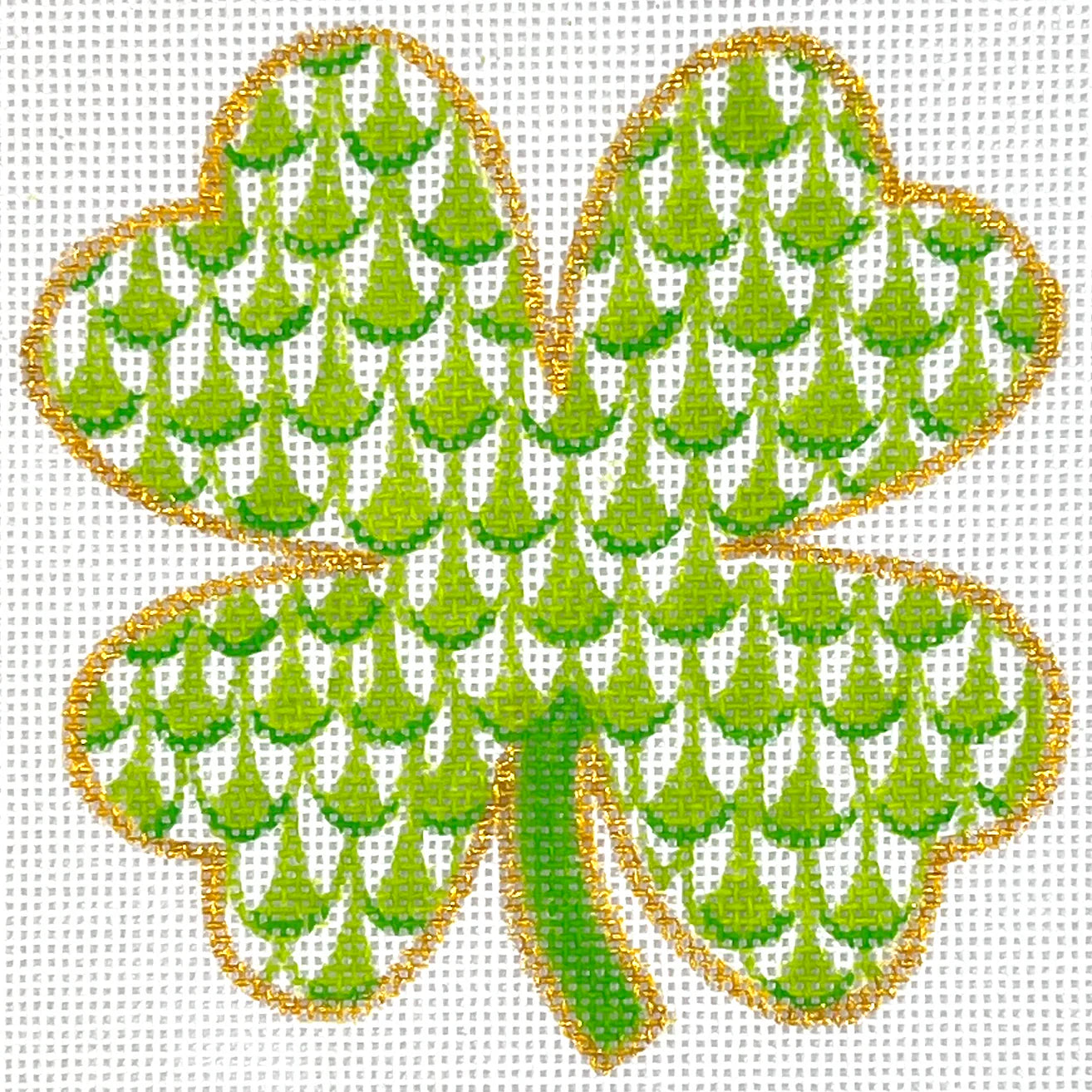 Kate Dickerson Fishnet 4-Leaf Clover Needlepoint Canvas (OM-418)