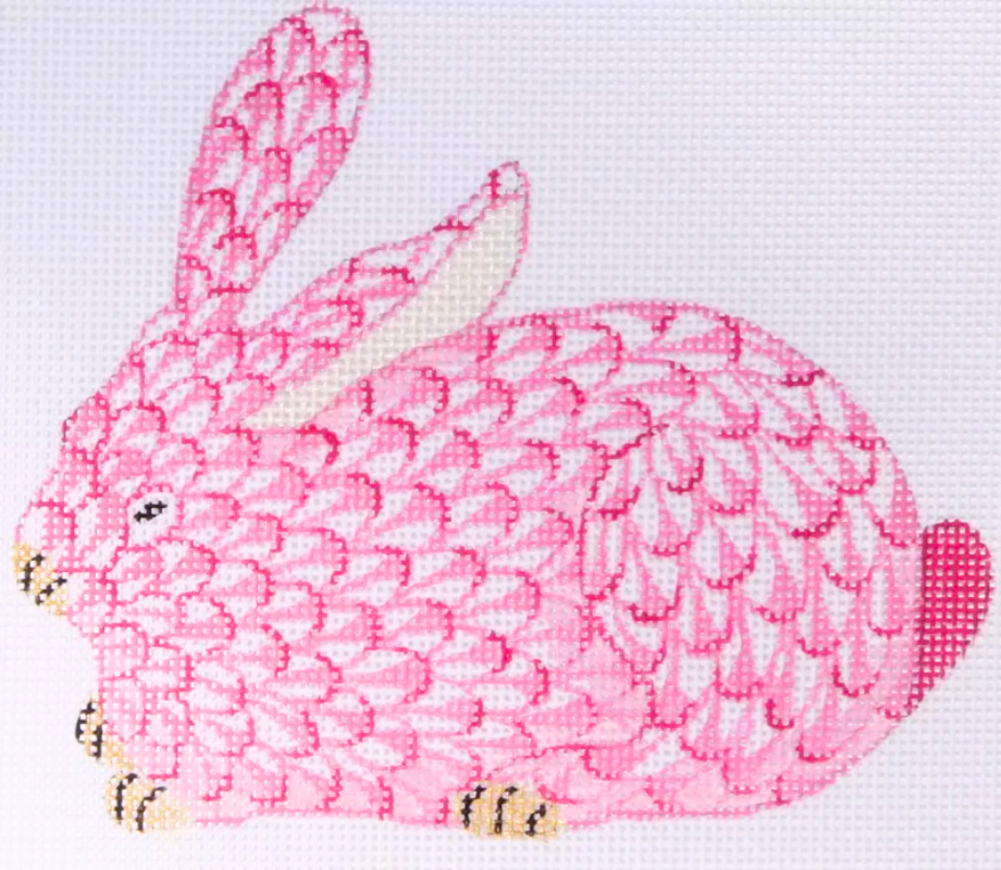 Kate Dickerson Mini Herend Crouching Bunny Needlepoint Canvas (OM-146)