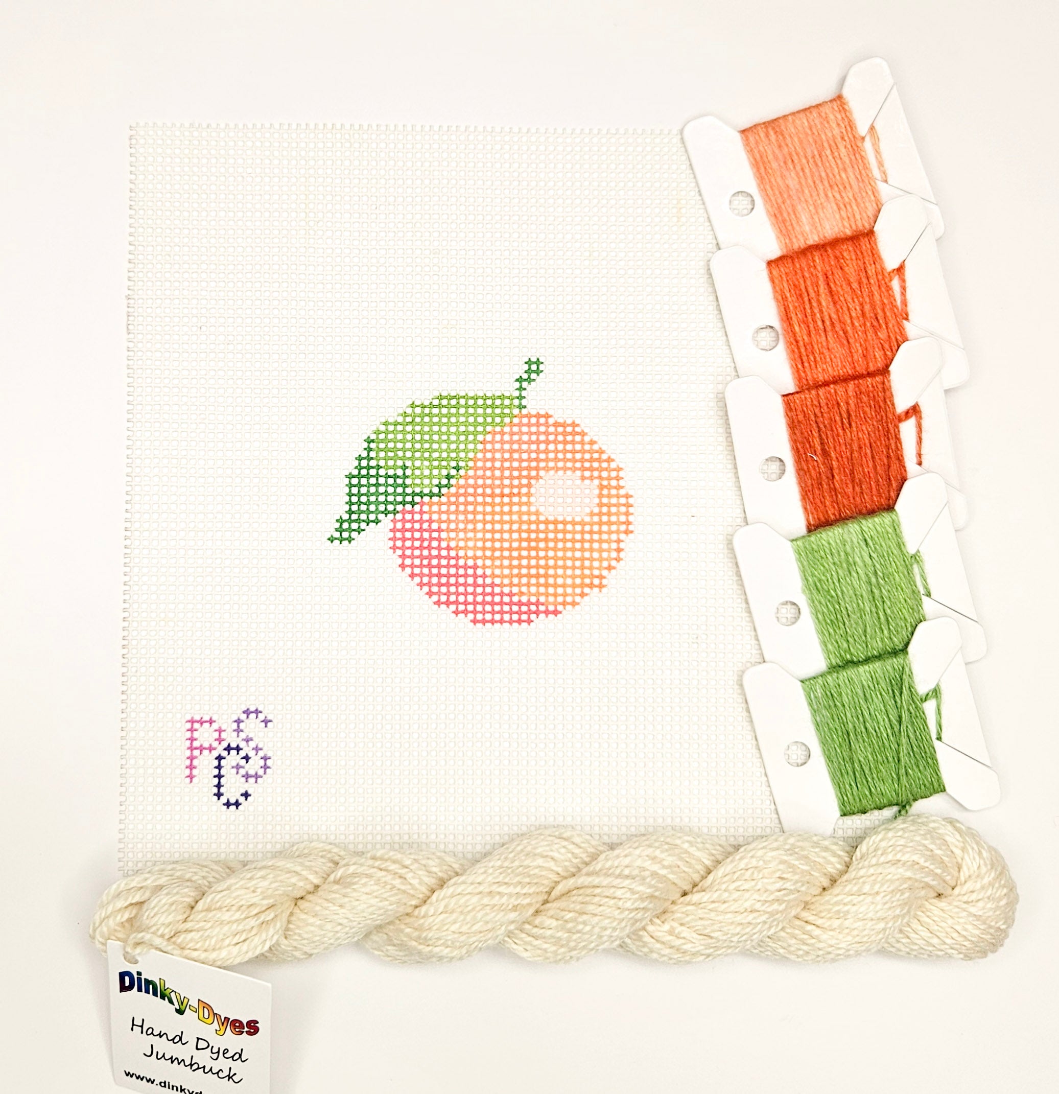 Mini Mandarin Orange Needlepoint Canvas | Citrus Fruit Design