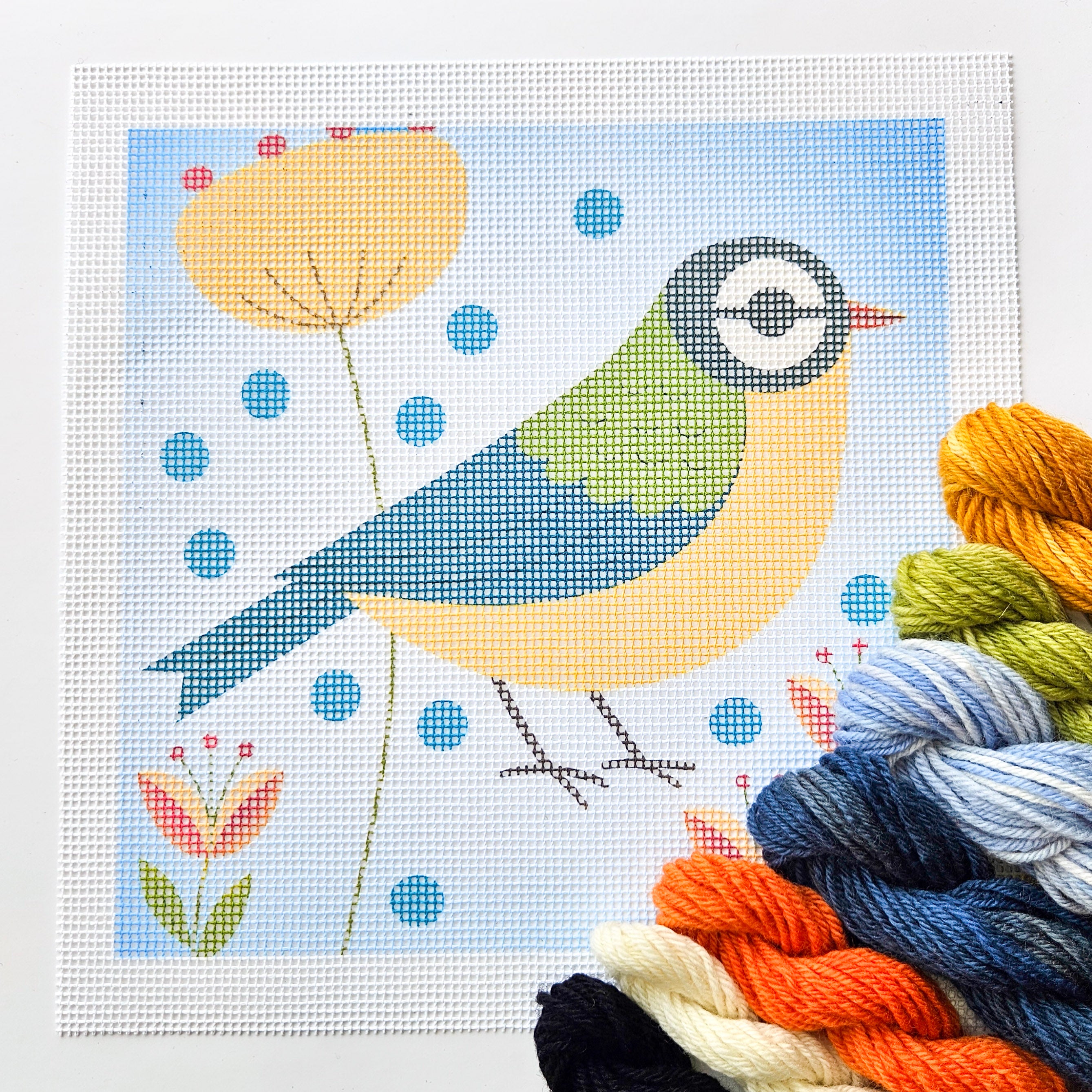 Bird in Bloom Beginner Needlepoint Kit