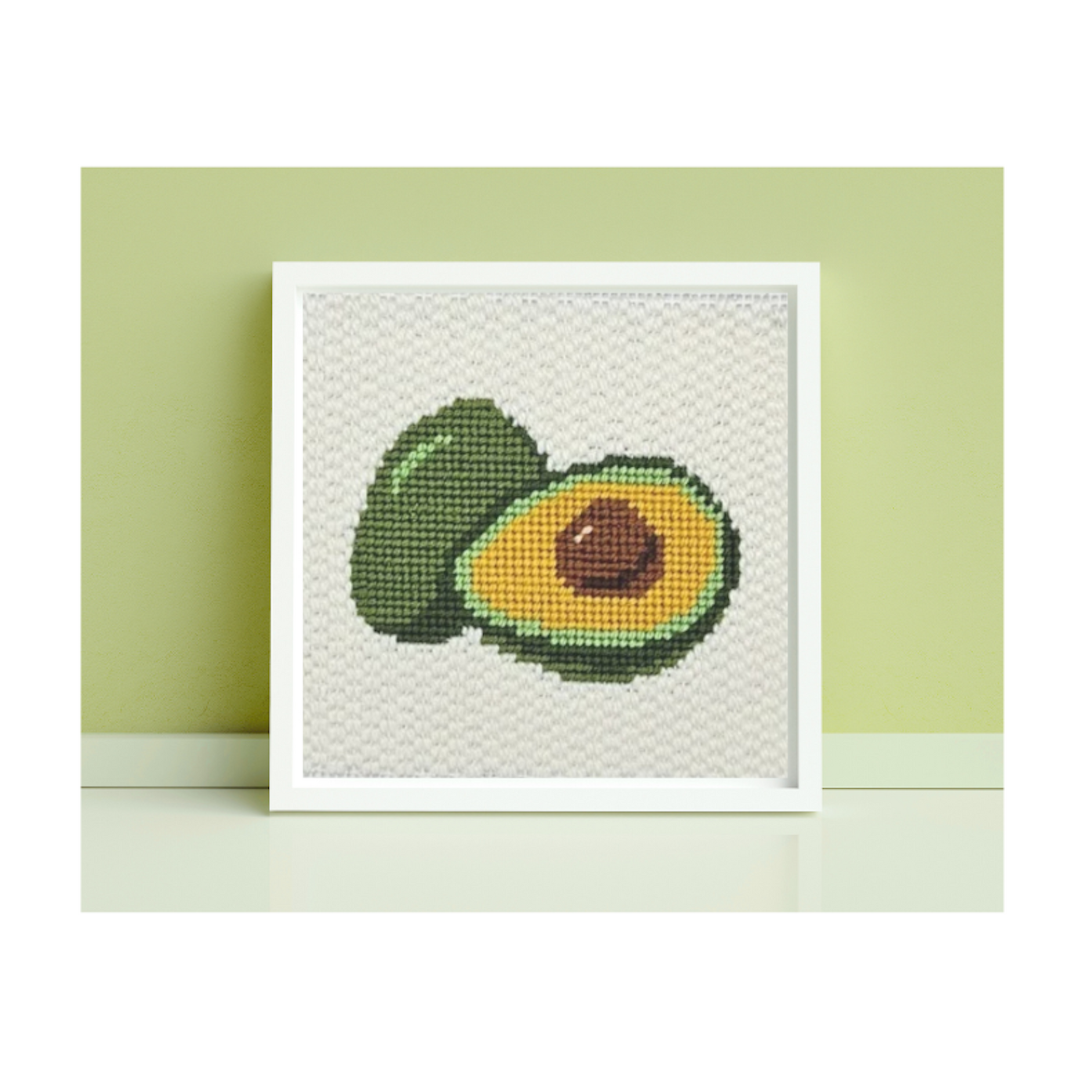 Avocado Hand Painted Needlepoint Kit 14 Mesh Canvas finished