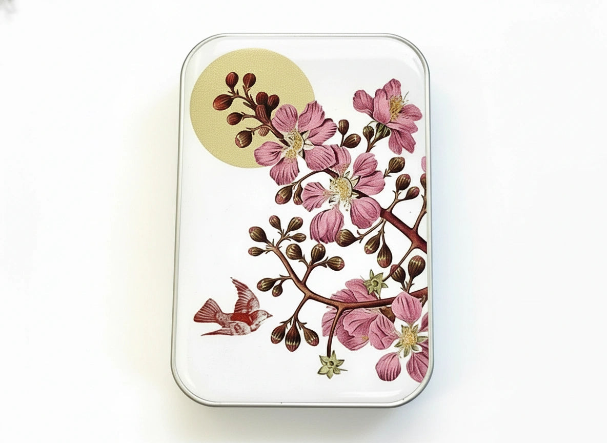 Notions Tin Can -Pink Blossoms