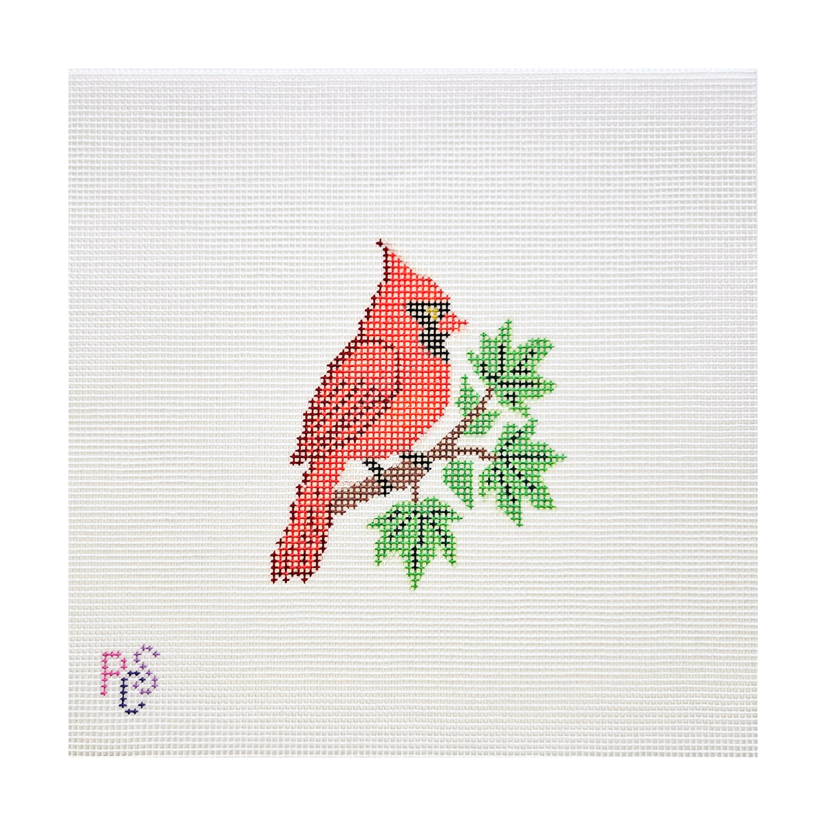 Cardinal Hand Painted Needlepoint Kit 14 Mesh Canvas