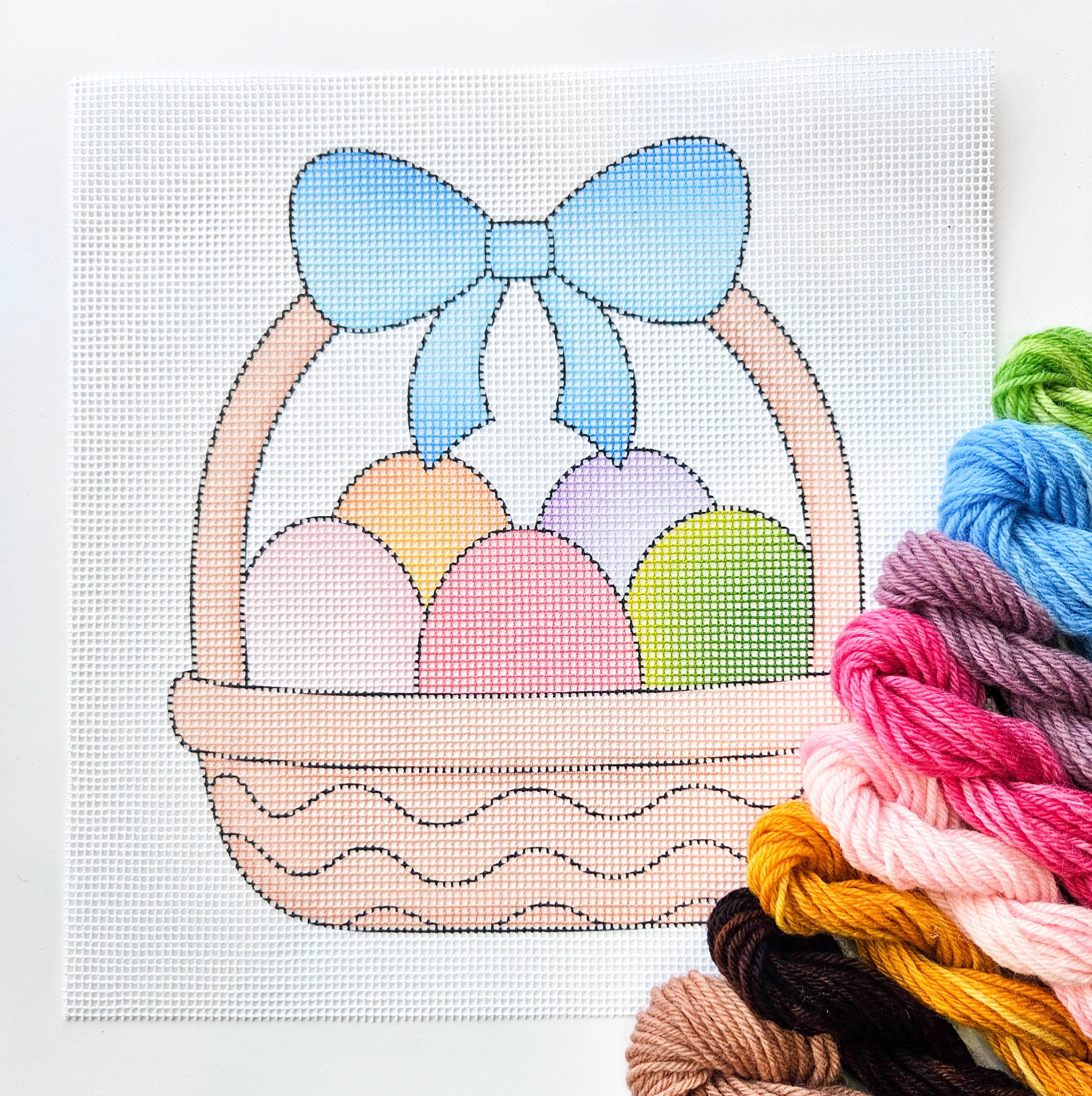 Easter Egg Basket Beginner Needlepoint Kit
