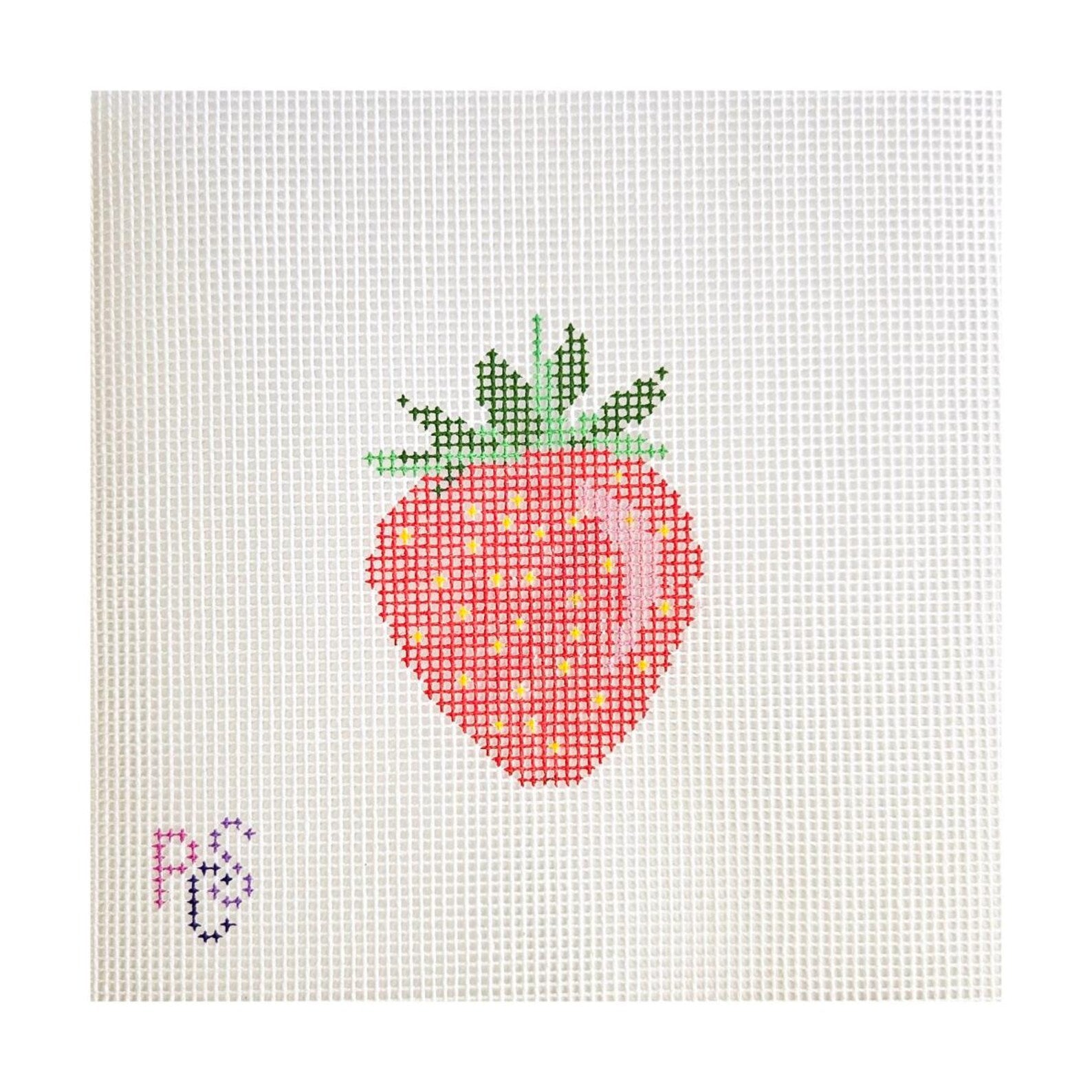 Cute Strawberry needlepoint kit hand painted canvas 14 mesh