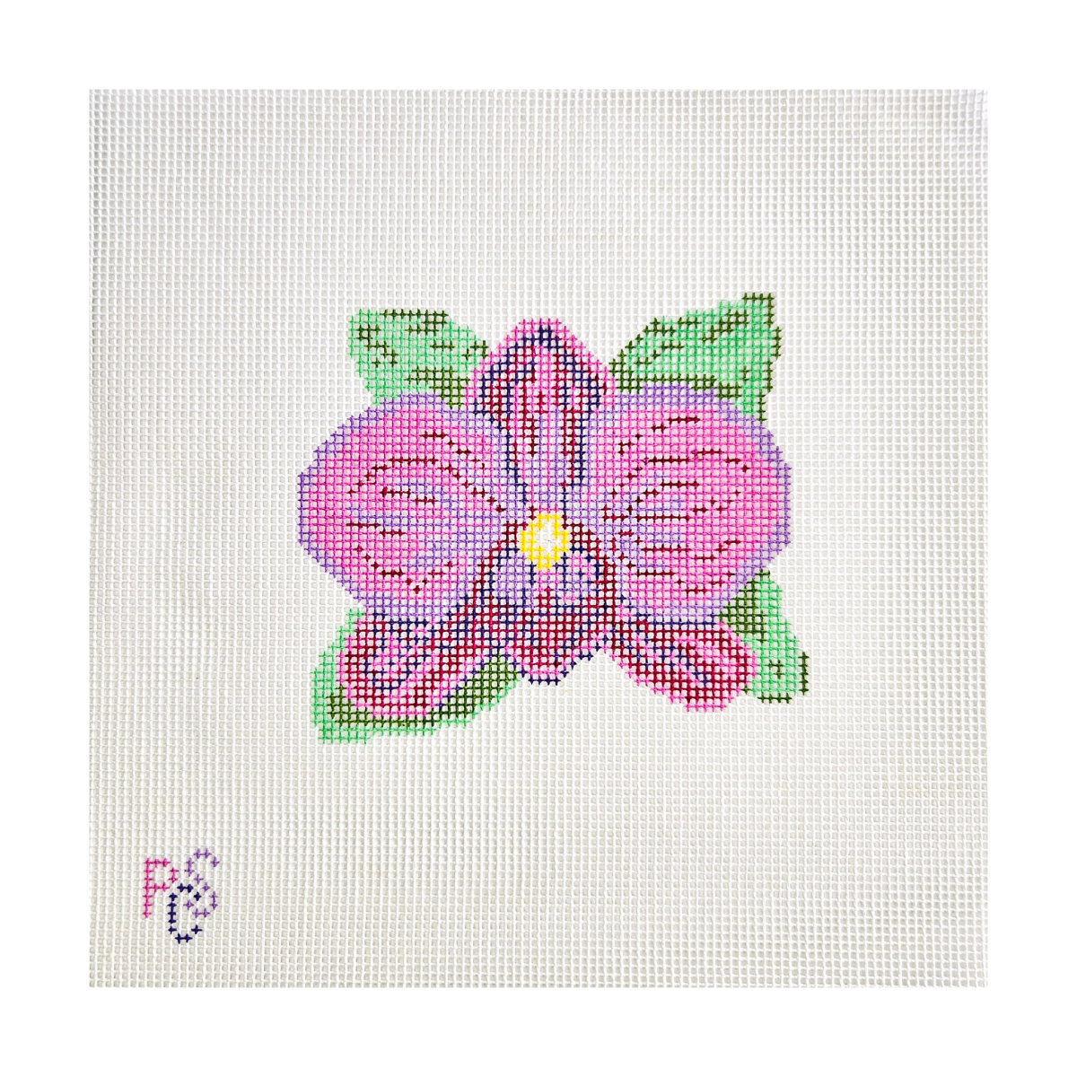 Magenta Orchid Hand Painted Needlepoint Kit 14 Mesh Canvas