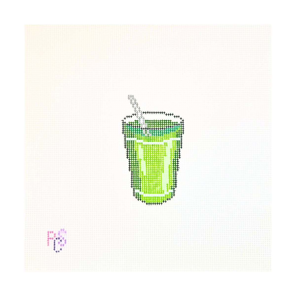 Matcha needlepoint kit hand painted canvas 18 mesh 