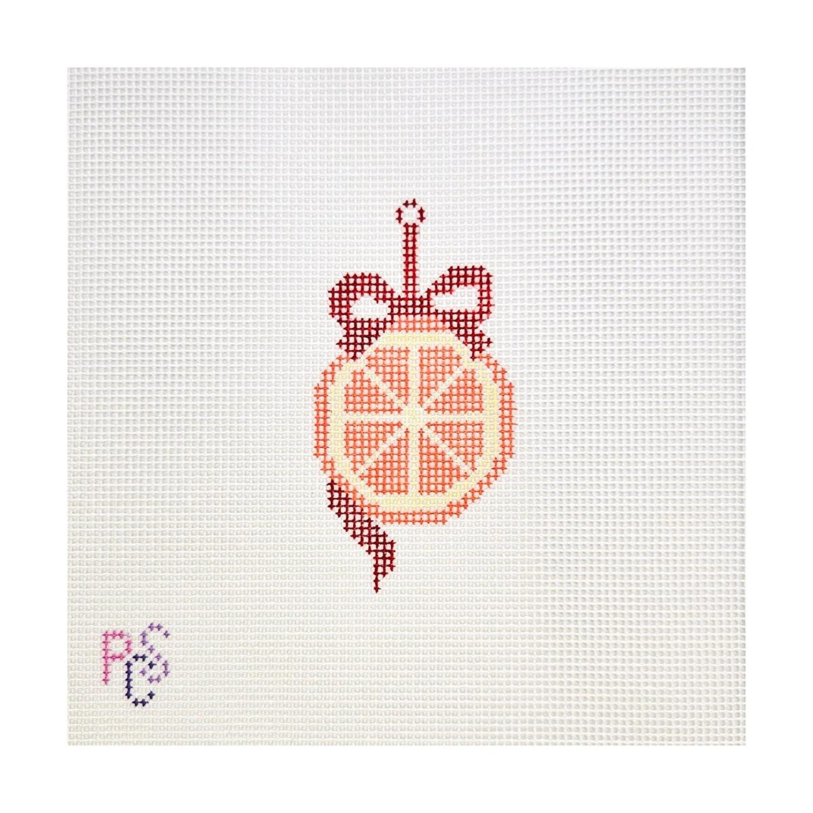 Orange Hand Painted Needlepoint Kit 14 Mesh Canvas
