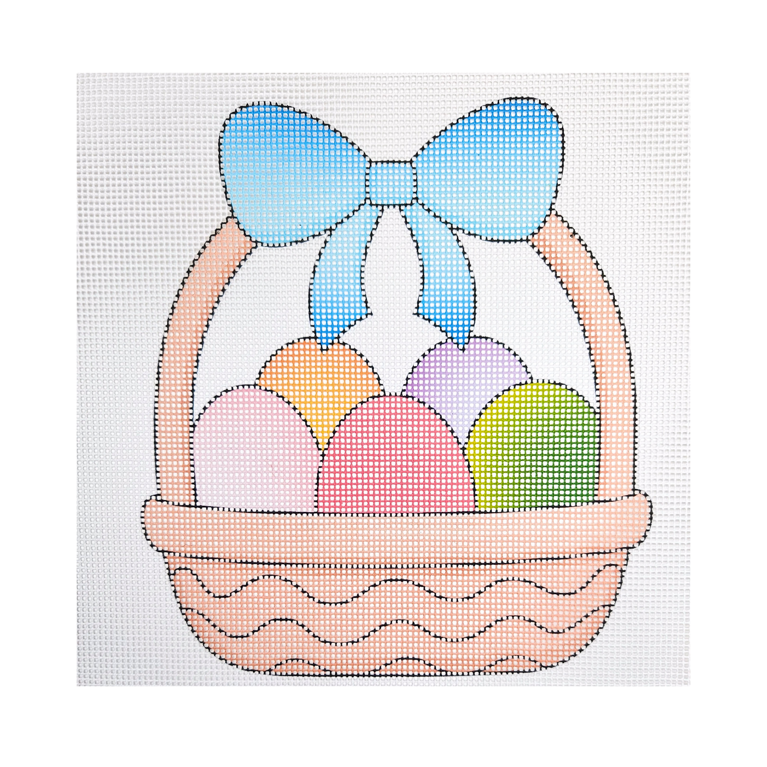 Easter Egg Basket Beginner Needlepoint Kit