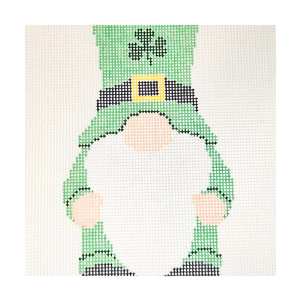 St. Patrick’s Gnome Hand Painted Needlepoint Kit 14 Mesh Canvas