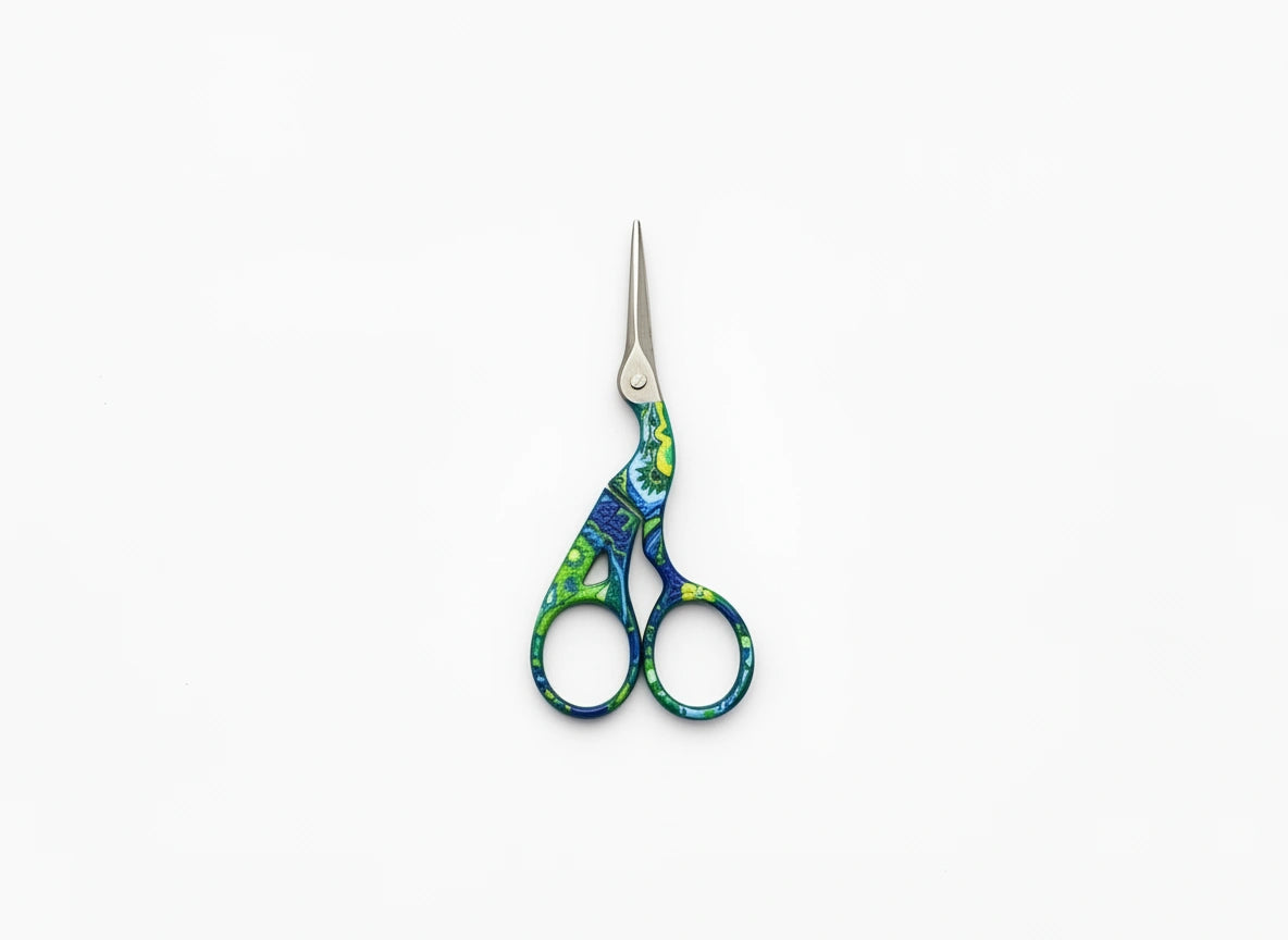Small Stork Scissors -Floral Green