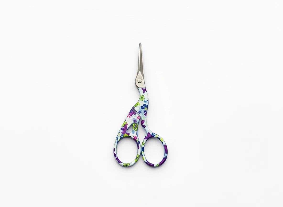 Small Stork Scissors - Floral Purple