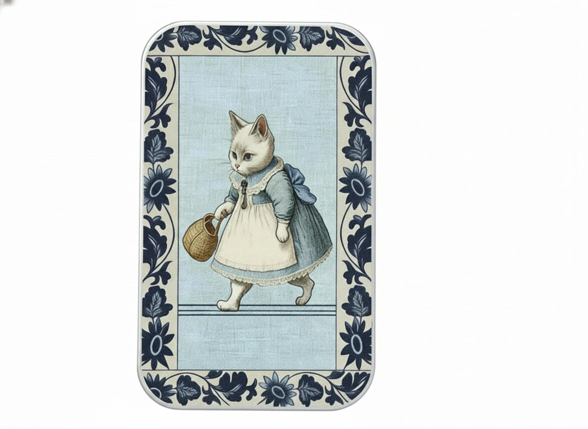 Notions Tin Can - Vintage Kitty